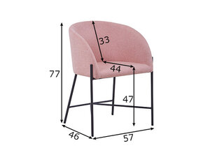 Обеденный стул, розовый цена и информация | Стулья для кухни и столовой | pigu.lt