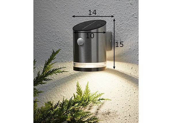 Sieninis šviestuvas, su saulės baterijomis kaina ir informacija | Lauko šviestuvai | pigu.lt