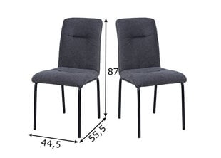 Valgomojo kėdžių komplektas, 2 vnt., tamsiai pilkas kaina ir informacija | Virtuvės ir valgomojo kėdės | pigu.lt