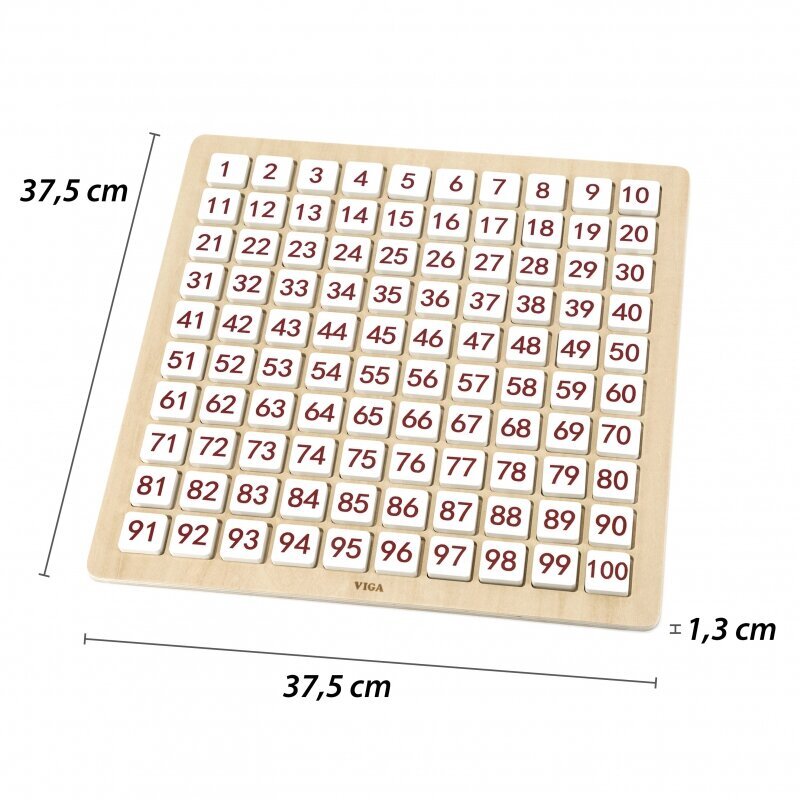 Medinė edukacinė lenta 100 elementų, raidės ir skaičiai Viga kaina ir informacija | Lavinamieji žaislai | pigu.lt