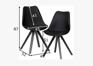 Kėdžių komplektas Scandinavish, 2 vnt., juodas kaina ir informacija | Virtuvės ir valgomojo kėdės | pigu.lt