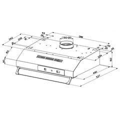 Faber 741 TCH04 SS16A, вытяжка настенная, 295 м³/ч, 60см цена и информация | Вытяжки на кухню | pigu.lt