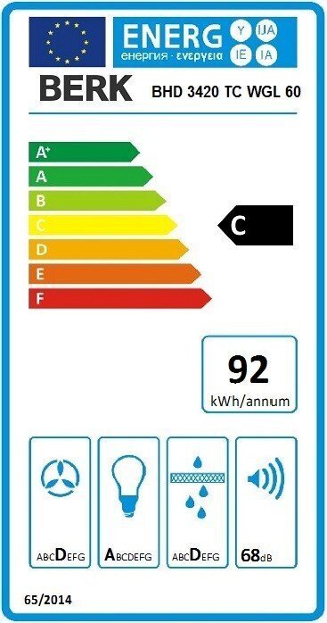 Berk BHD 3420 TC WGL 60 цена и информация | Gartraukiai | pigu.lt