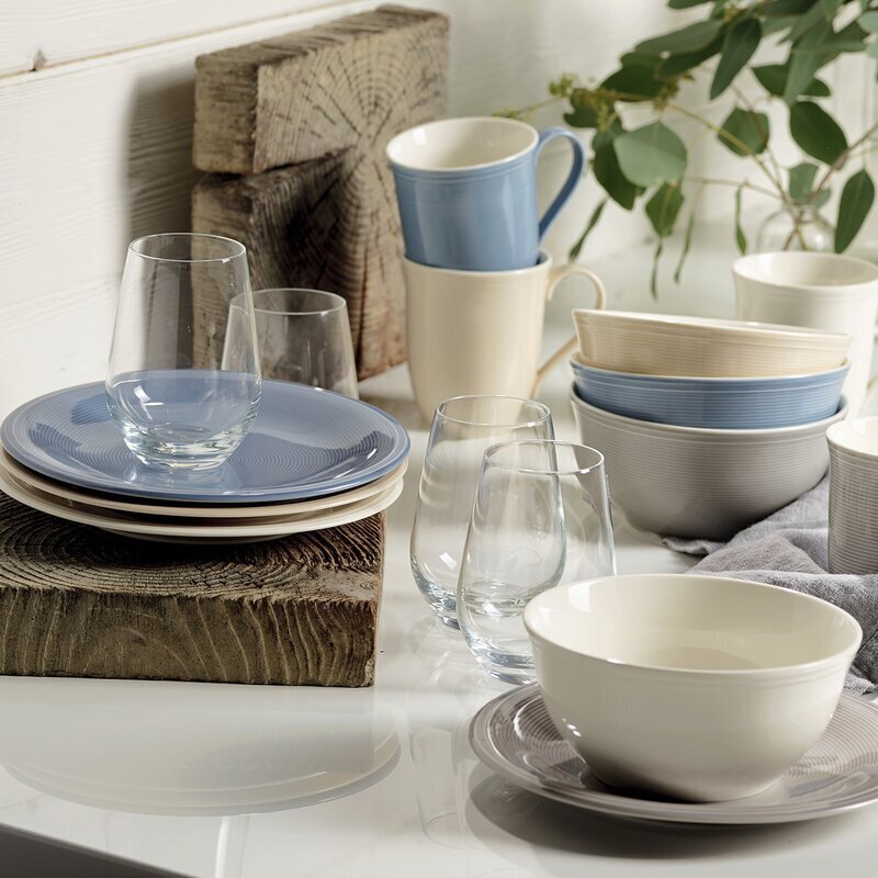 Like by Villeroy & Boch 12 dalių pusryčių servizas Color Loop Stone kaina ir informacija | Indai, lėkštės, pietų servizai | pigu.lt