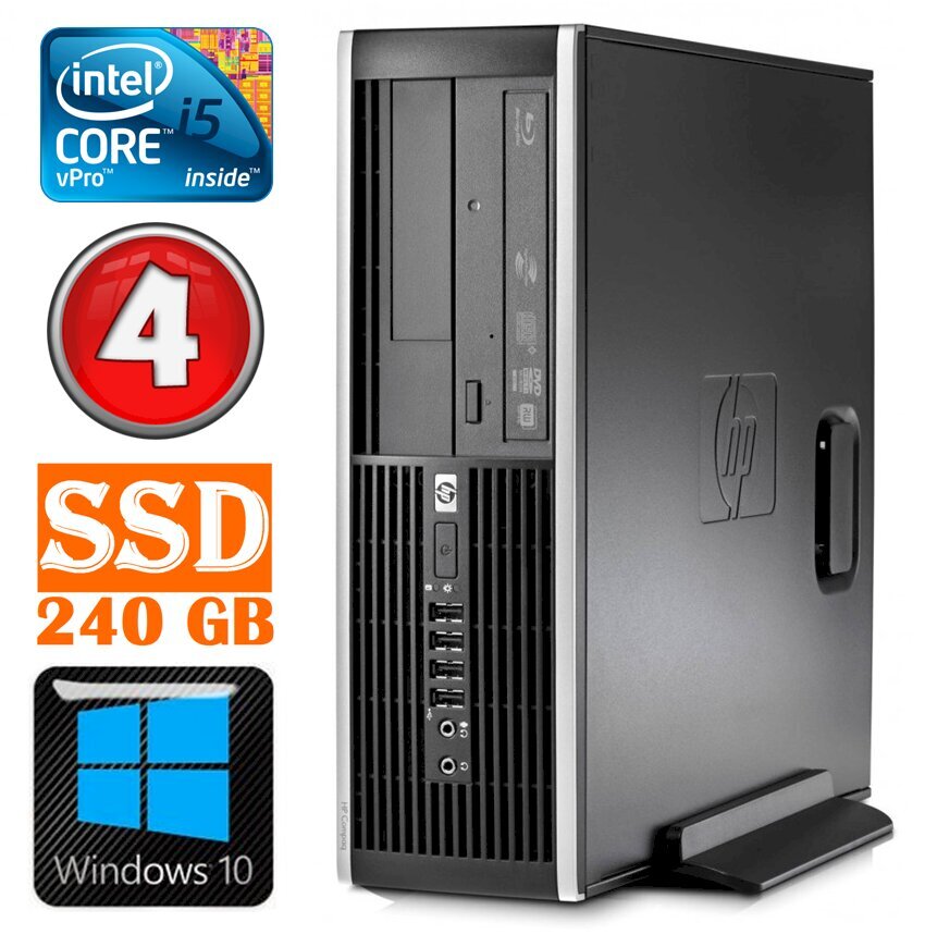 HP 8100 Elite SFF i5-650 4GB 240SSD DVD WIN10 kaina ir informacija | Stacionarūs kompiuteriai | pigu.lt