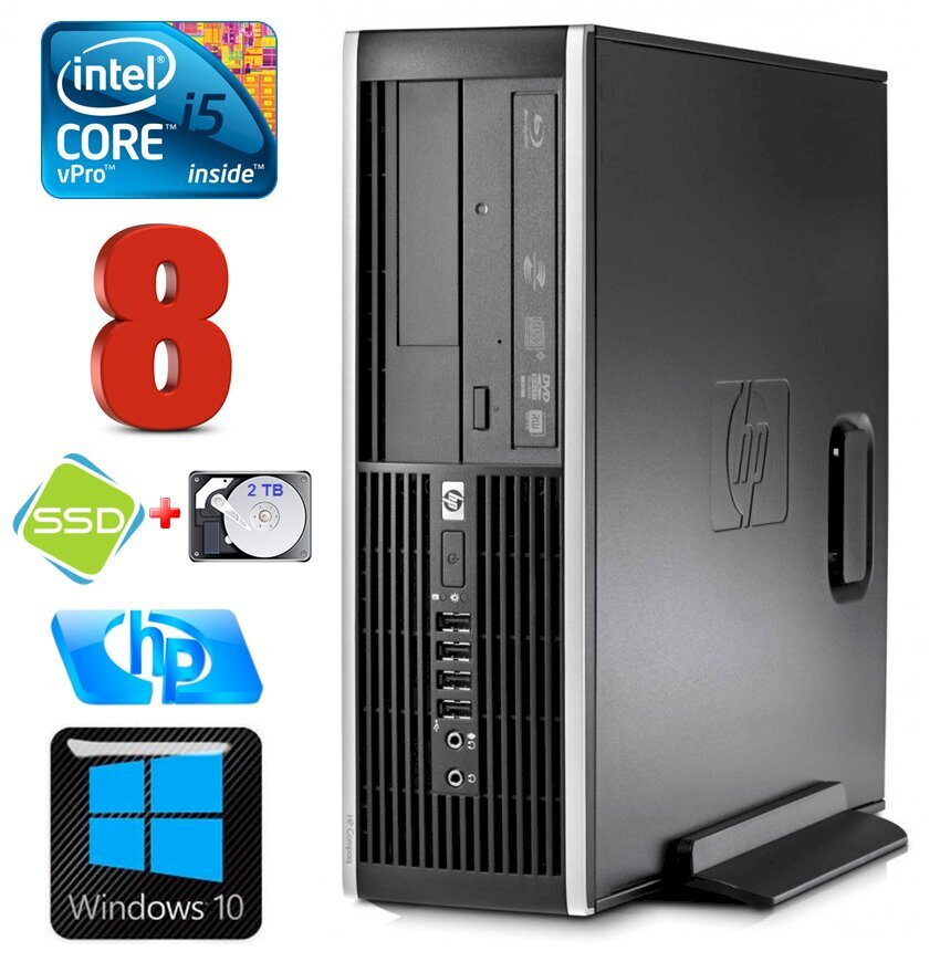 HP 8100 Elite SFF i5-650 8GB 120SSD+2TB DVD WIN10 цена и информация | Stacionarūs kompiuteriai | pigu.lt