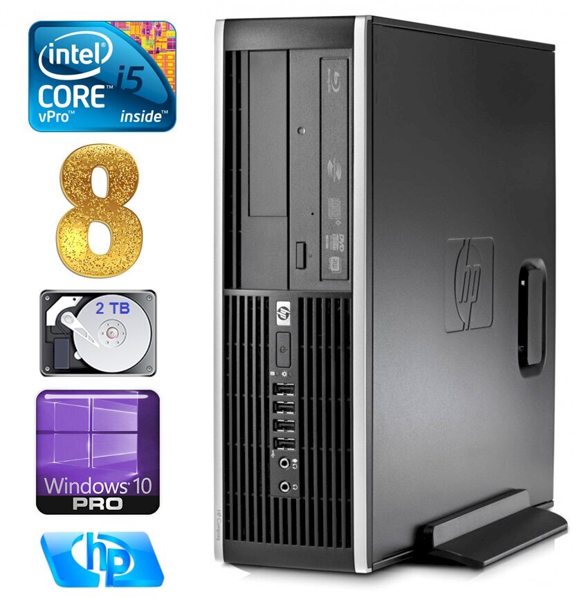 HP 8100 Elite SFF i5-650 8GB 2TB DVD WIN10Pro kaina ir informacija | Stacionarūs kompiuteriai | pigu.lt