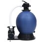 Baseino vandens smėlio filtras su 4 krypčių vožtuvu ir siurbliu, mėlynas/juodas kaina ir informacija | Baseinų filtrai | pigu.lt