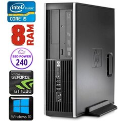 HP 8100 Elite SFF i5-750 8GB 240SSD GT1030 2GB DVD WIN10 [refurbished] цена и информация | Stacionarūs kompiuteriai | pigu.lt