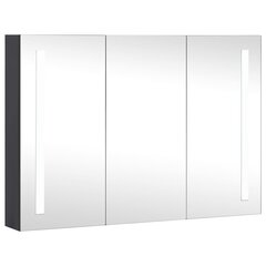 Veidrodinė vonios spintelė su LED apšvietimu, 89x14x62 cm, pilka kaina ir informacija | Vonios spintelės | pigu.lt