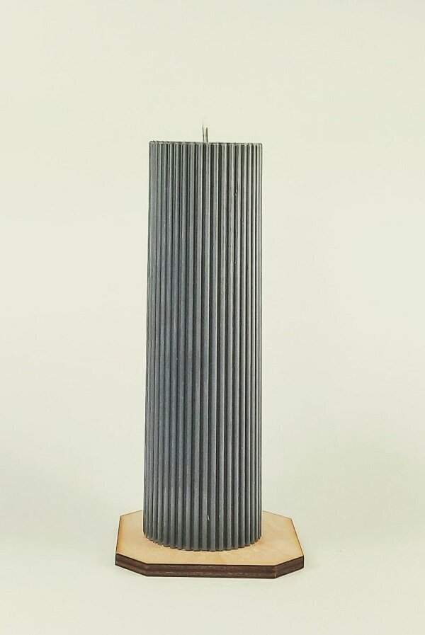 Sojų vaško žvakė Cilindras 5,5x19,5 cm., 500 g., juoda kaina ir informacija | Žvakės, Žvakidės | pigu.lt