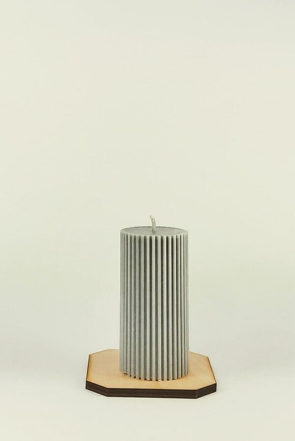Sojų vaško žvakė Cilindras 4,5x9,5 cm., 170 g., pilka kaina ir informacija | Žvakės, Žvakidės | pigu.lt