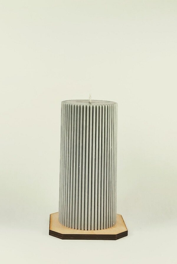 Sojų vaško žvakė Cilindras 7x14,5 cm., 490 g., pilka kaina ir informacija | Žvakės, Žvakidės | pigu.lt