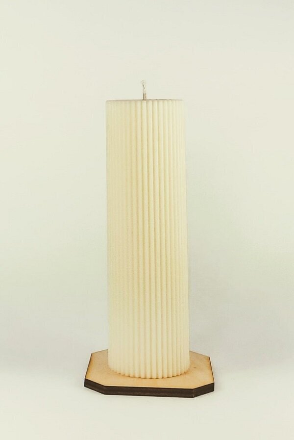 Sojų vaško žvakė Cilindras 5,5x19,5 cm., 500 g., kreminė kaina ir informacija | Žvakės, Žvakidės | pigu.lt