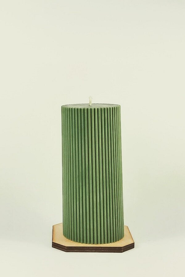 Sojų vaško žvakė Cilindras 7x14,4 cm., 490 g., žalia kaina ir informacija | Žvakės, Žvakidės | pigu.lt