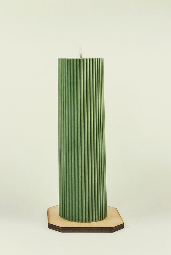 Sojų vaško žvakė Cilindras 5,5x19,5 cm.500 g., žalia kaina ir informacija | Žvakės, Žvakidės | pigu.lt