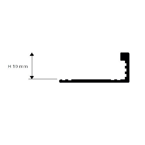 Profilis, nepoliruotas, h 10 mm, L 2.7 m kaina ir informacija | Sujungimo profiliai | pigu.lt