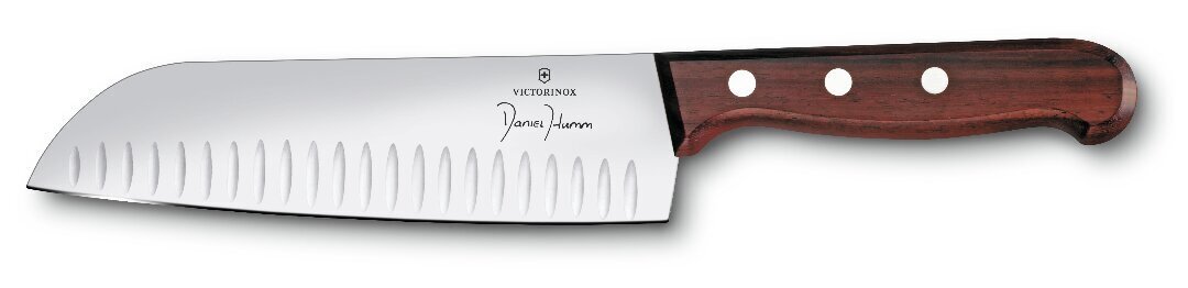 Virėjo peilis Santoku Victorinox, 17 cm., medinė rankena kaina ir informacija | Peiliai ir jų priedai | pigu.lt