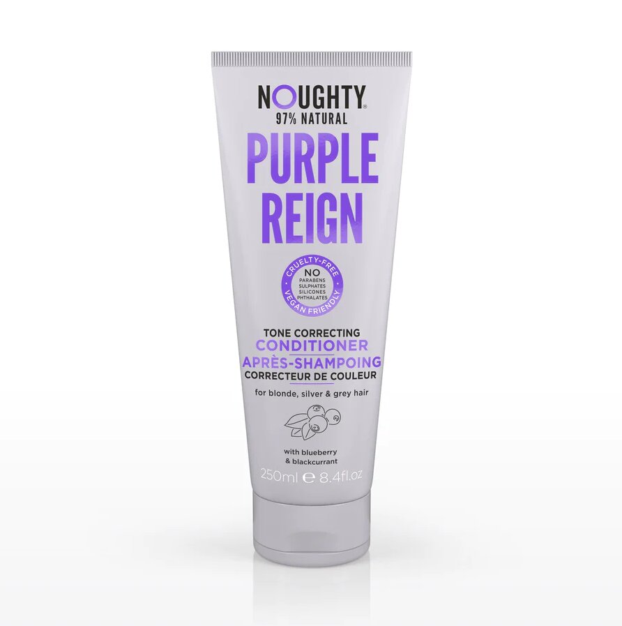 Geltonus plaukų atspalvius koreguojantis kondicionierius, Noughty Purple Reign, 250 ml цена и информация | Balzamai, kondicionieriai | pigu.lt