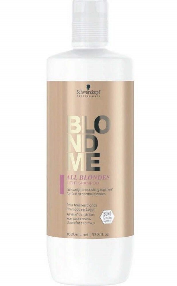 Šampūnas ploniems ir normaliems plaukams Schwarzkopf Professional Blond Me All Blondes Light, 1000 ml kaina ir informacija | Šampūnai | pigu.lt