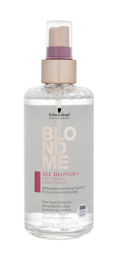 Purškiamasis plaukų kondicionierius Schwarzkopf Professional Blond Me All Blondes Light, 200 ml цена и информация | Priemonės plaukų stiprinimui | pigu.lt