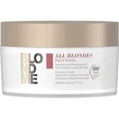 Питательная маска для волос Schwarzkopf Professional Blond Me All Blondes Rich 200 мл цена и информация | Средства для укрепления волос | pigu.lt