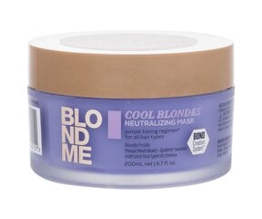 Geltonus atspalvius neutralizuojanti plaukų kaukė Schwarzkopf Professional Blond Me Cool Blondes, 200 ml kaina ir informacija | Priemonės plaukų stiprinimui | pigu.lt