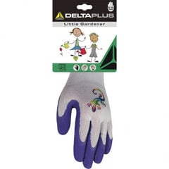 Перчатки детские Delta Plus, полиэстер, латексная пена на ладони, фиолетовые 4 (8/1 4 (8/10 Y) цена и информация | Рабочие перчатки | pigu.lt
