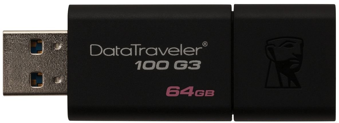 Atmintinė KINGSTON DataTraveler 100 G3 64 GB, USB 3.0 цена и информация | USB laikmenos | pigu.lt