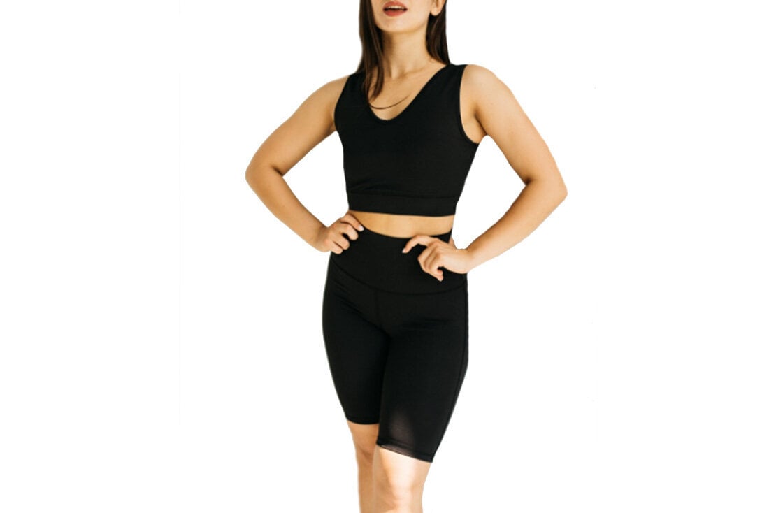 Sportinė liemenėlė moterims GymHero L.A Classic Top Long Bra, juoda kaina ir informacija | Sportinė apranga moterims | pigu.lt