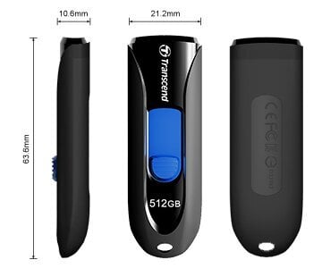 Transcend JetFlash 512GB USB 3.0 kaina ir informacija | USB laikmenos | pigu.lt