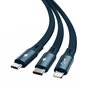 Baseus BSU2725BLU, USB - USB Typ C / Lightning / micro USB 3,5 A ,1,2 m kaina ir informacija | Laidai telefonams | pigu.lt