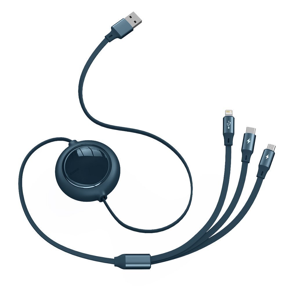 Baseus BSU2725BLU, USB - USB Typ C / Lightning / micro USB 3,5 A ,1,2 m kaina ir informacija | Laidai telefonams | pigu.lt