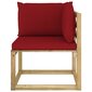Kampinė sodo sofa su pagalvėlėmis, ruda kaina ir informacija | Lauko kėdės, foteliai, pufai | pigu.lt