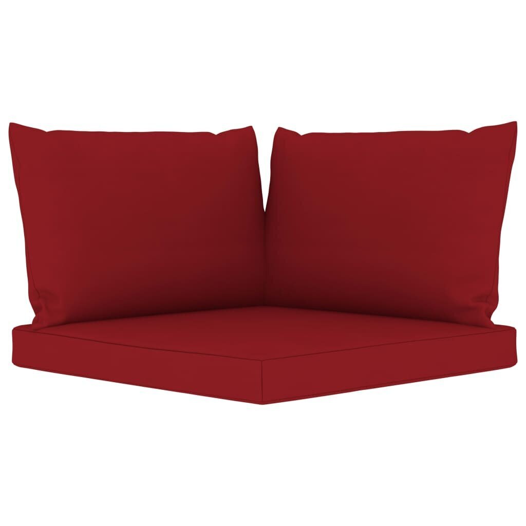 Trivietė sodo sofa su vyno raudonomis pagalvėlėmis, ruda kaina ir informacija | Lauko kėdės, foteliai, pufai | pigu.lt