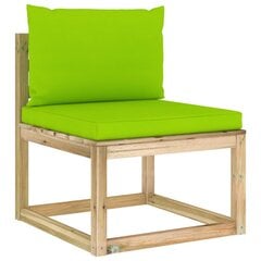 Modulinė vidurinė sodo sofos dalis su pagalvėlėmis, ruda kaina ir informacija | Lauko kėdės, foteliai, pufai | pigu.lt