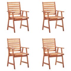 Lauko valgomojo kėdės su pagalvėlėmis, 4 vnt, rudos kaina ir informacija | Lauko kėdės, foteliai, pufai | pigu.lt