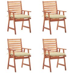 Lauko valgomojo kėdės su pagalvėlėmis, 4 vnt, rudos kaina ir informacija | Lauko kėdės, foteliai, pufai | pigu.lt