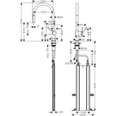 Смеситель для кухни с выдвижным шлангом Hansgrohe Talis M54 72803670 цена и информация | Смесители | pigu.lt