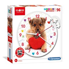 Dėlionė - laikrodis Clementoni Mielas šuniukas, 96 dalys kaina ir informacija | Dėlionės (puzzle) | pigu.lt