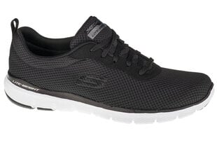 Sportiniai batai moterims Skechers Flex Appeal 3.0 13070-BKW, juodi цена и информация | Спортивная обувь, кроссовки для женщин | pigu.lt