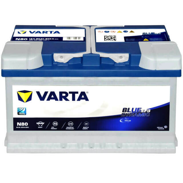 Akumuliatorius Varta Blue EFB N80 80Ah 800A kaina
