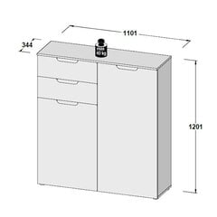 Комод Sienna V, белый/белый глянцевый цвет цена и информация | Комоды | pigu.lt