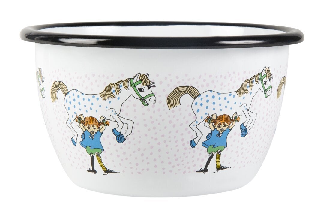 Muurla Pepė ilgakojinė emalio puodelis 600 ml Pippi And The Horse kaina ir informacija | Taurės, puodeliai, ąsočiai | pigu.lt