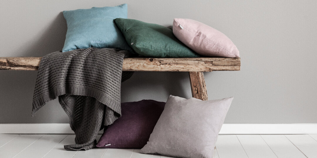 MogiHome dekoratyvinis pagalvės užvalkalas Harmony, mėlyna-žalias, 45 x 45 cm kaina ir informacija | Dekoratyvinės pagalvėlės ir užvalkalai | pigu.lt