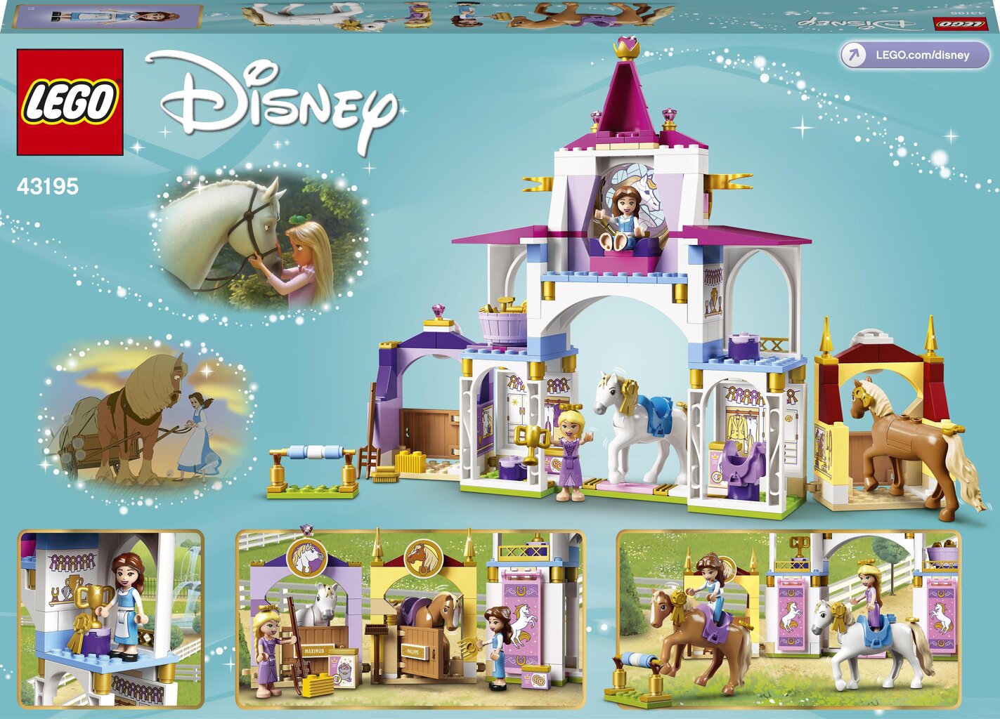 LEGO® 43195 Disney Princess Королевская конюшня Белль и Рапунцель цена |  pigu.lt