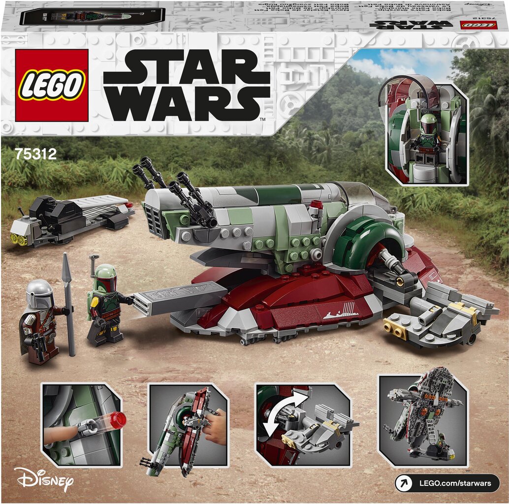 75312 LEGO® Star Wars Boba Fett erdvėlaivis kaina ir informacija | Konstruktoriai ir kaladėlės | pigu.lt