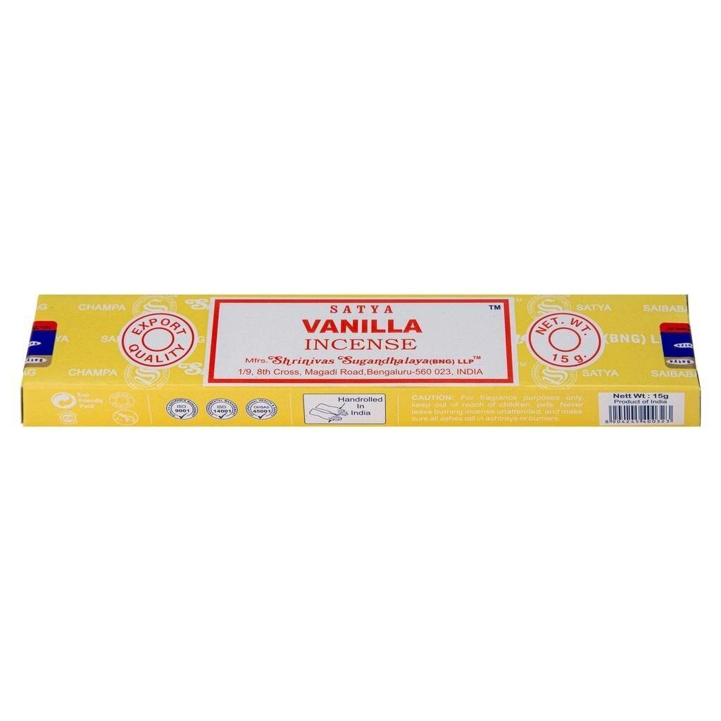 Kvapiosios lazdelės Satya Vanilla, 15 g kaina ir informacija | Namų kvapai | pigu.lt