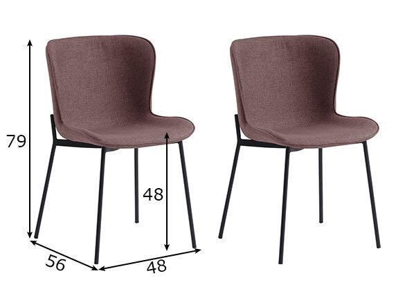 2-ių kėdžių komplektas SalesFever 393727, rudas/juodas kaina ir informacija | Virtuvės ir valgomojo kėdės | pigu.lt