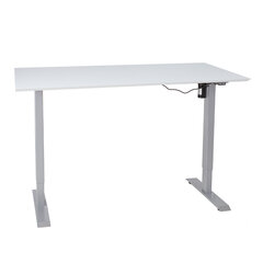 Reguliuojamo aukščio elektrinis stalas su 1 varikliu Home4You Ergo, 160x80 cm, baltas/pilkas kaina ir informacija | Kompiuteriniai, rašomieji stalai | pigu.lt